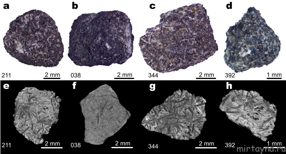 Luna basalt debris