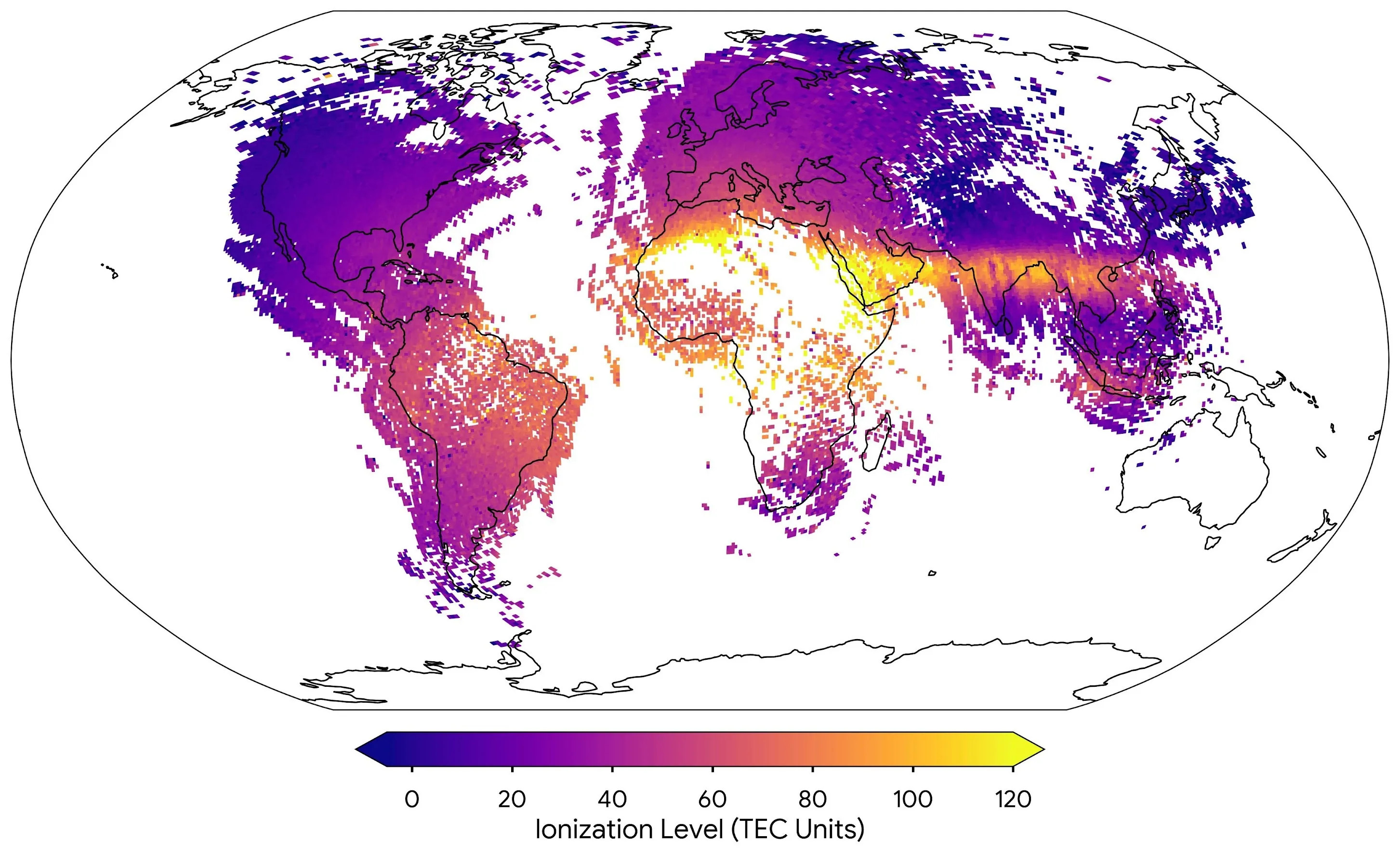 atmospheric ionization from smartphone data