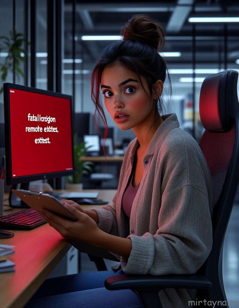 Женщина с длинными волосами и светлой кофте сидит за столом с планшетом и компьютером.